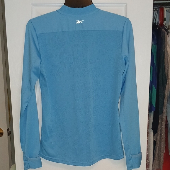 Women's Reebok Lightweight Half-zip Blue Pullover - Picture 3 of 7
